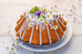 cake with wildflowers decorated on top