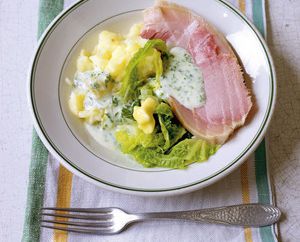 Traditional Irish Bacon, Cabbage, and Parsley Sauce