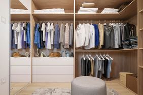 Deep Walk-in closet with wardrobe