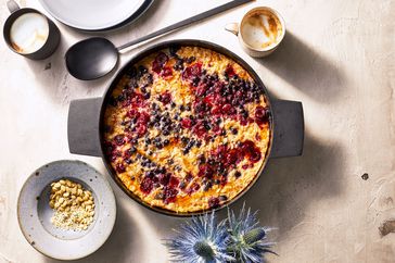 baked oatmeal for a crowd with seeds and berries