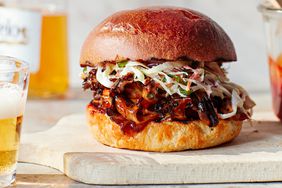 barbecue pulled mushroom sandwiches