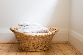 Laundry basket with white washing
