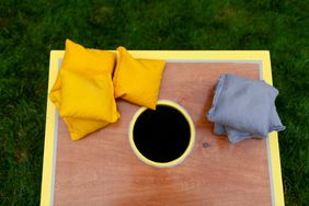 cornhole outdoor game with bean bags