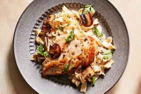 Creamy chicken mushrooms and egg noodles
