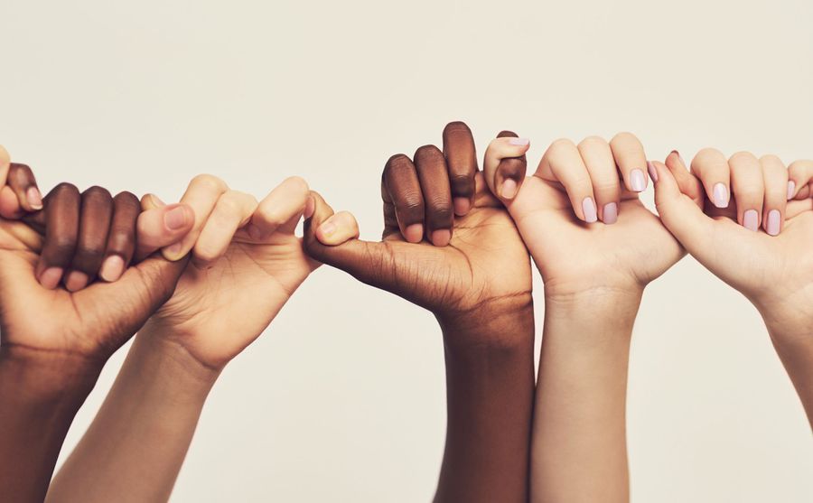 diverse women's hands