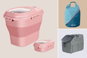 Composite of dog food containers