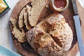 Irish soda bread with jam and butter on the side