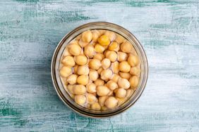 Jar of chickpeas/garbanzo beans