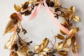 golden foliage fall and holiday wreath