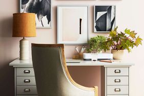 cream colored walls in home office