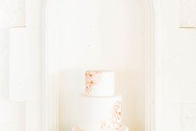 white painted wedding cake