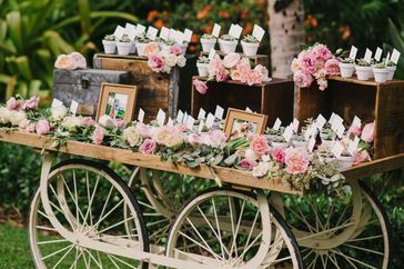 flower cart wedding favors
