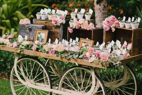 flower cart wedding favors