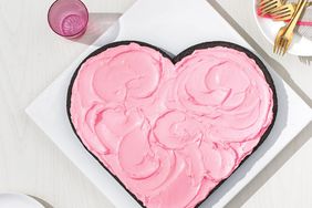 heart cake pink frosting