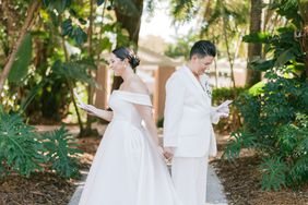 brides first touch before ceremony