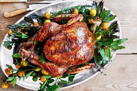 Lemon-herb turkey with bay butter and gravy recipe