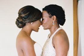 Mother of the bride and daughter with updos