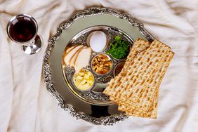 passover seder plate on table