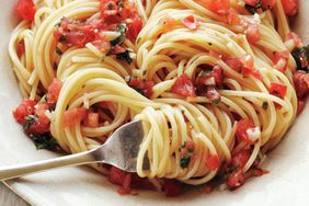 close-up of Pasta with Fresh Tomato Sauce 