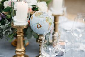 wedding decor globe table number candles