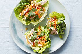 Poached-chicken cups with ginger-scallion oil