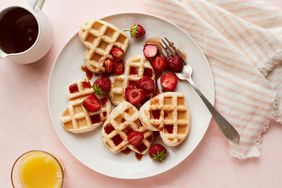 puff-pastry waffle hearts puffles topped with strawberries