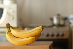 ripe bananas on kitchen counter