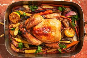 roast chicken with vegetables and potatoes