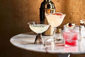 multiple cocktails on a marble table
