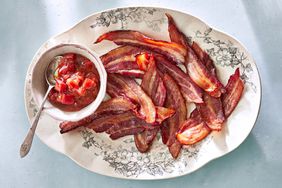 Thick-Cut Bacon with Rhubarb Chutney