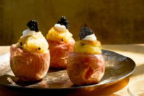 &quot;Twice Baked&quot; Baby Potatoes with Caviar recipe