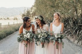 two piece bridesmaids bespoke photography blush