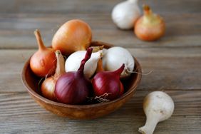 red, white, and spanish onions in a bowl