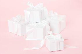 Wrapped White Gift Boxes with Bows, Wedding Presents